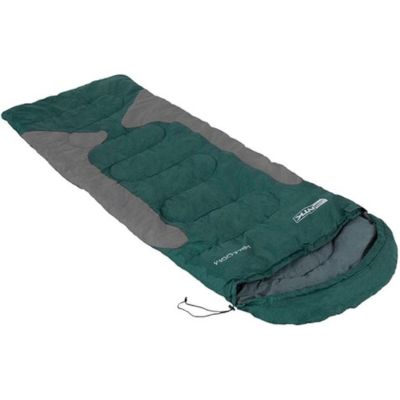 NTK Saco de Dormir Tipo Misto Freedom com Faixa de Temperatura entre 15°C a 35°C com Capuz Curvo e Elastico Ajustavel Incorporado com Bolsa de Transporte Verde e Cinza